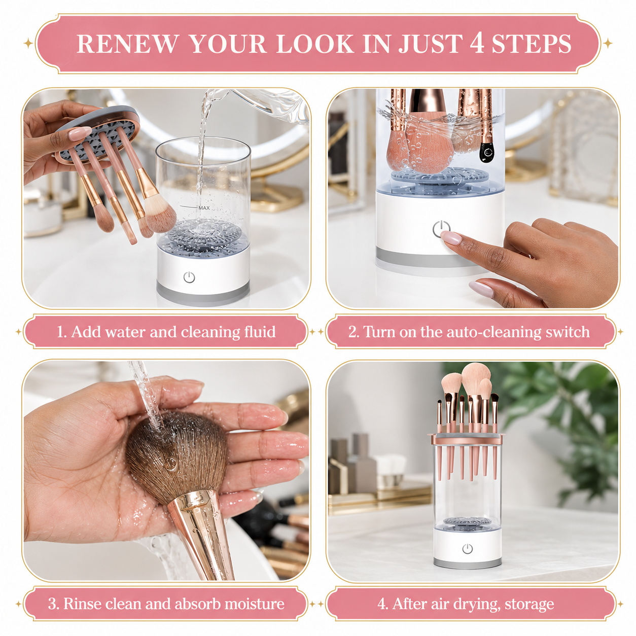 Powered Makeup Brush Cleaner